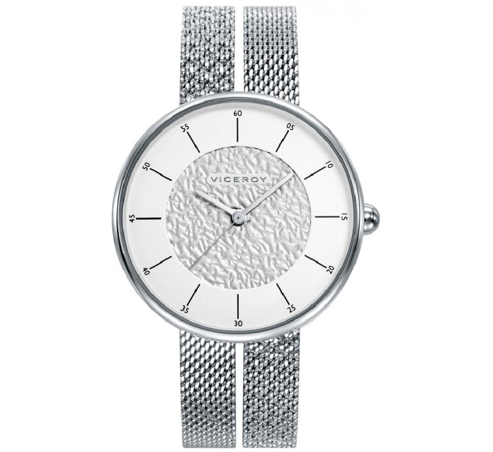RELOJ VICEROY MALLA ACERO DOBLE ESFERA BLANCA 42374-47