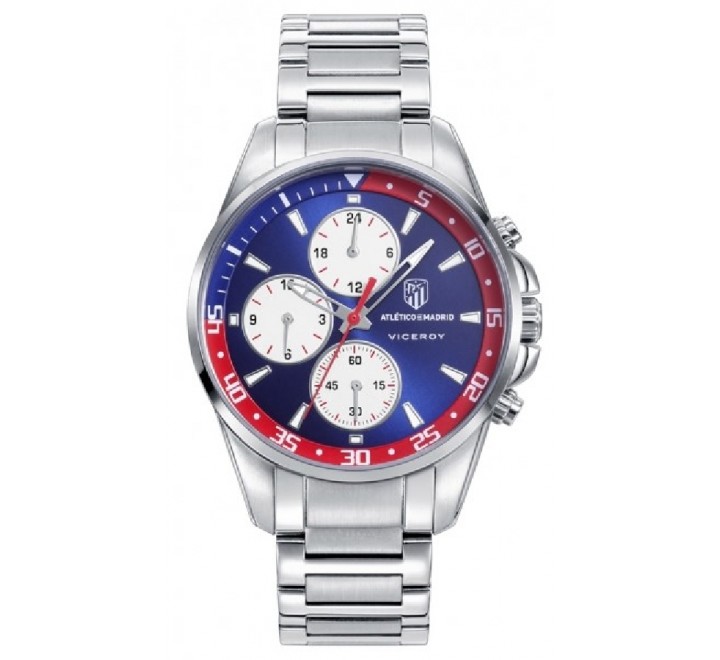 Reloj Viceroy Atletico De Madrid 42384 37 analogico para hombre con movimiento de cuarzo correa de acero inoxidable y resistencia al agua de 100 metros