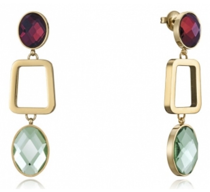 PENDIENTES VICEROY ACERO DORADO Y PIEDRAS 14088E01012