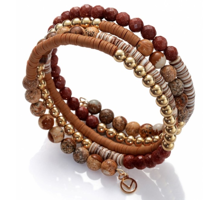 PULSERA VICEROY ACERO DORADO PIEDRAS MARRON 1345P01011