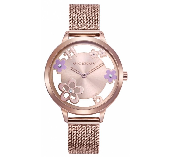 RELOJ VICEROY ACERO ROSADO ESFERA CON FLORES 471296-95