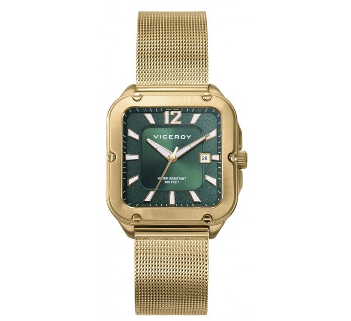 RELOJ VICEROY CAJA ARMIS ACERO DORADO ESFERA VERDE 401188-65
