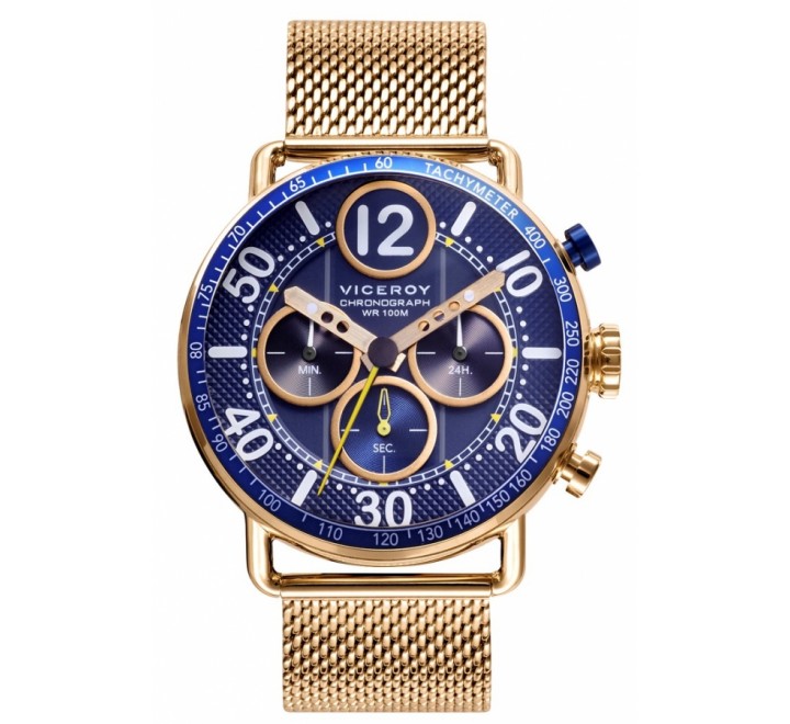 RELOJ VICEROY MALLA ACERO DORADO CRONOGRAFO 46817-34