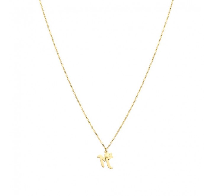 GARGANTILLA MR WONDERFUL WJ20105 ACERO CHAPADO LETRA M