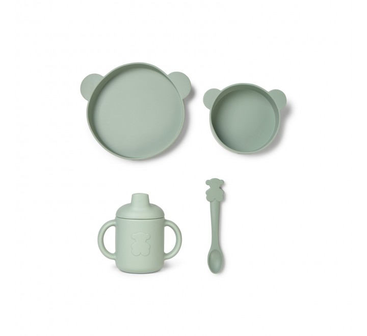 SET VAJILLA 4 PIEZAS DE SILICONA ZOE-2001 BRUMA