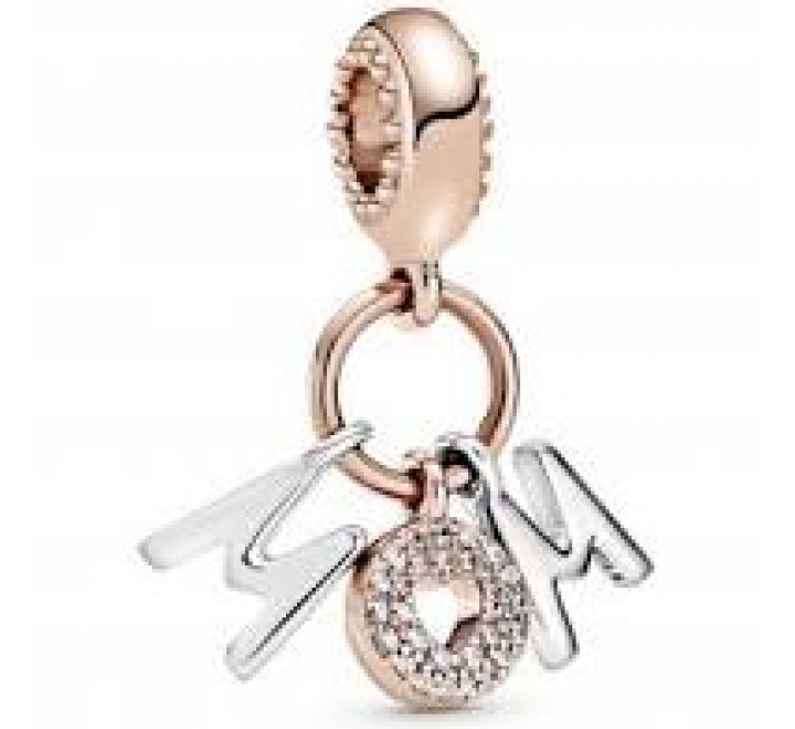 CHARMS PANDORA BICOLOR PLATA ROSADO MAMA 788828C01