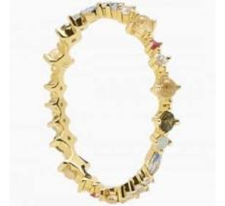 ANILLO PDPAOLA PLATA DORADA PIEDRAS COLORES Nº12 AN01-191-12