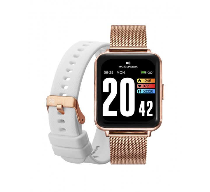 RELOJ MARK MADDOX CAJA ACERO ROSADO DOS CORREAS HS1002-70