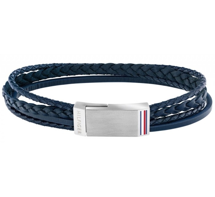PULSERA TOMMY HILFIGER 2790279S CUERO AZUL TRENZADO