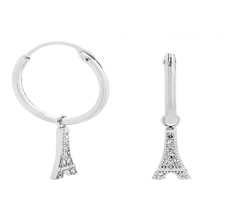 PENDIENTES PLATA 1,5X13MM TORRE EIFFEL COLGANDO PE5722R