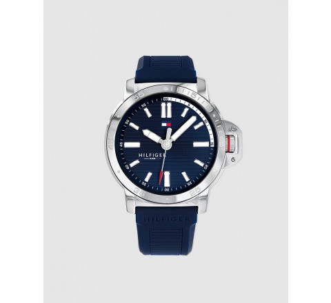 RELOJ CABALLERO 1791588.TOMMY.HILFIGER.48,9MM. SILICONA AZUL