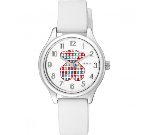 RELOJ TOUS TARTAN NIÑA 900350235 CORREA PIEL BLANCA