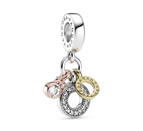 CHARMS PANDORA TRIPLE MONOGRAMA Y LOGO 799044C01