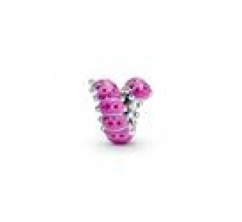 CHARM PANDORA PLATA ORUGA RIZADA ESMALTE ROSA 790762C01