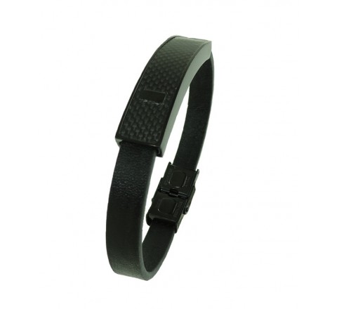 PULSERA IVOIRE C3030713/N CUERO NEGRO