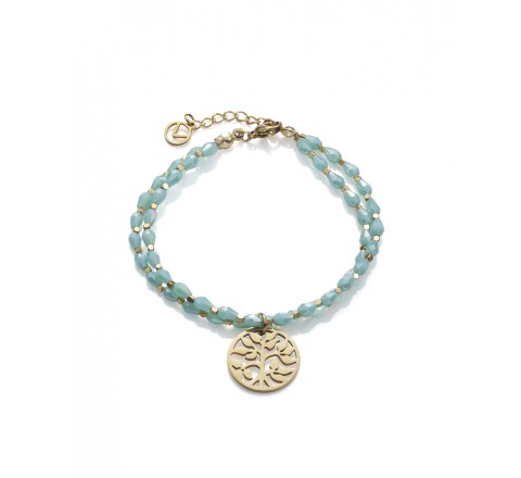 PULSERA VICEROY ACERO DORADO Y PIEDRAS AZUL 1349P01012