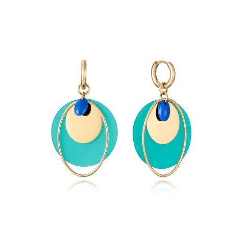 PENDIENTES VICEROY IP DORADO ACRILICO VERDE 14150E01016