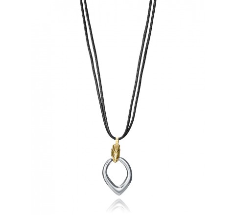 COLLAR VICEROY ACERO BICOLOR Y CORCON NEGRO 15189C01012