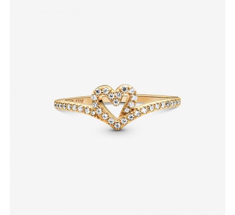 ANILLO PANDORA PLATA DORADA CORAZON Nº12 169302C01-52