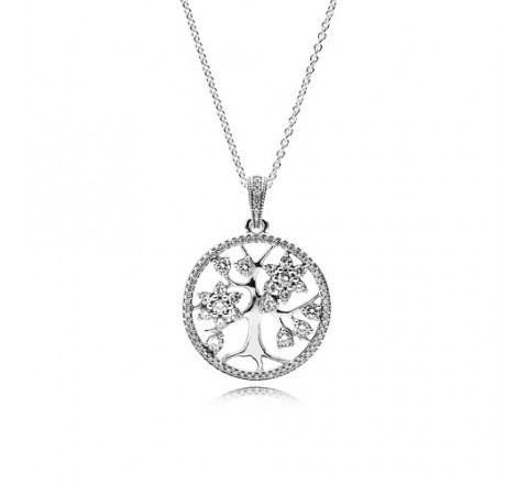 COLLAR PANDORA PLATA ARBOL DE LA VIDA CIRCONITAS 390384CZ-80