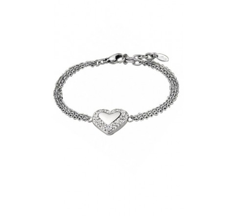 PULSERA LOTUS LS1768/2/1 ACERO CORAZON CIRCONITAS