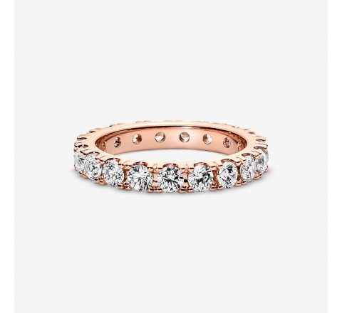 ANILLO PANDORA PLATA ROSADA CIRCONITAS Nº14 180050C01-54