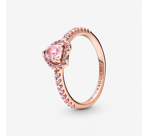 ANILLO PANDORA PLATA ROSADA CORAZON ROSA Nº14 188421C04-54