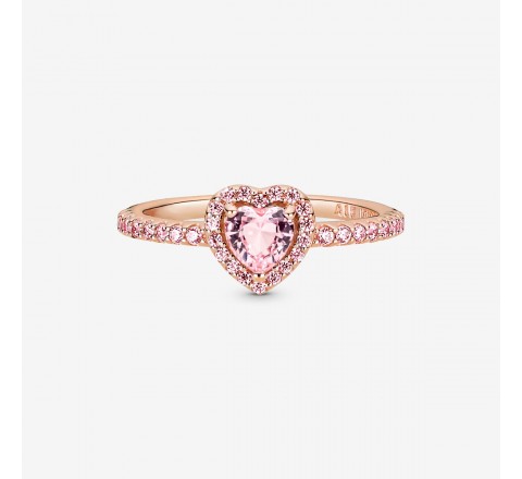 ANILLO PANDORA PLATA ROSADA CORAZON ROSA Nº14 188421C04-54