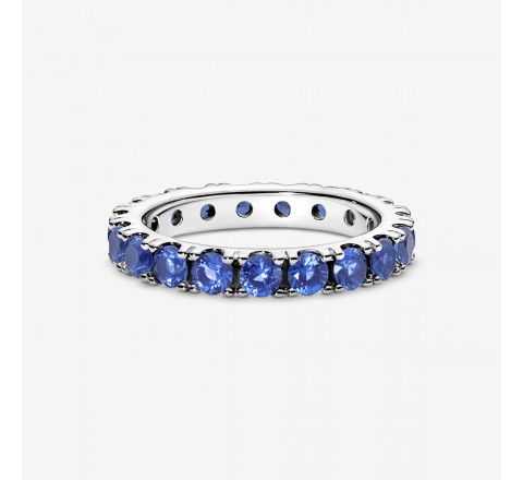 ANILLO PANDORA PLATA CIRCONITAS AZULES Nº10 190050C02-50