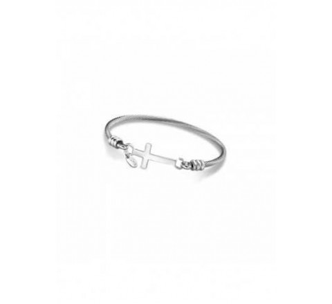 PULSERA LOTUS ACERO RIGIDA CRUZ LISA  LS1924/2/1