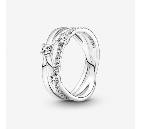 ANILLO PANDORA 199400C01-54 TRIPLE ALIANZA BRILLANTE