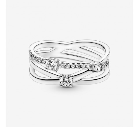ANILLO PANDORA 199400C01-54 TRIPLE ALIANZA BRILLANTE