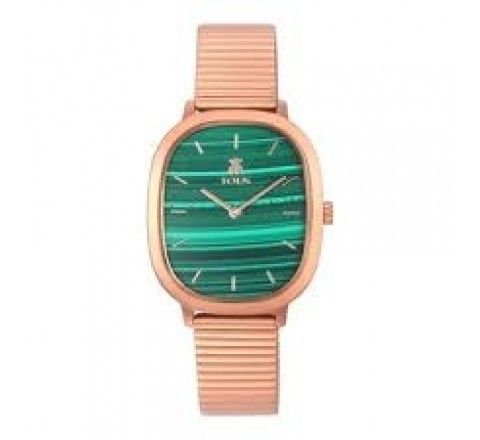 RELOJ TOUS 000351675 ACERO CHAPADO ROSADO ESFERA VERDE