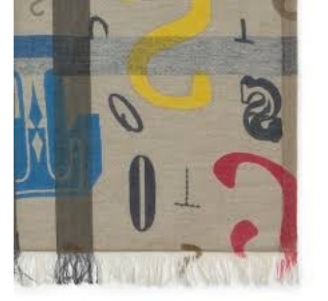 FOULARD TOUS 995920181 200X100 ALICYA LETTERS JEANS-ROJO