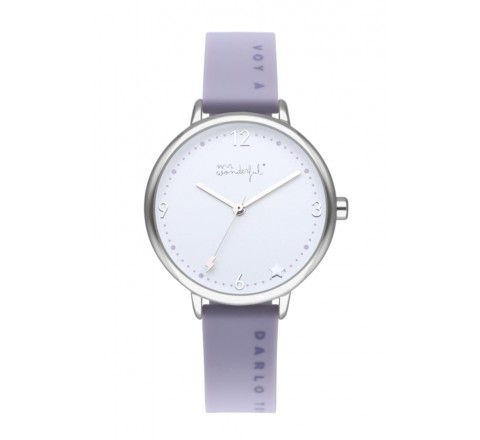RELOJ MR WONDERFUL WR40300 SILICONA LILA CAJA ACERO