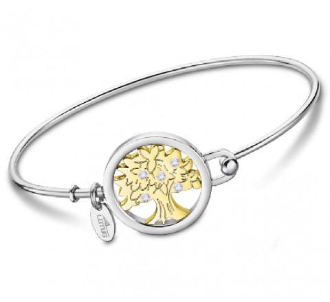 PULSERA LOTUS LS2014/2/9 ACERO RIGIDA ARBOL VIDA CHAPADO