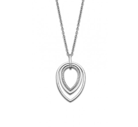 COLLAR LOTUS LS2112/1/1 ACERO TRES LAGRIMAS UNA CIRCONITAS