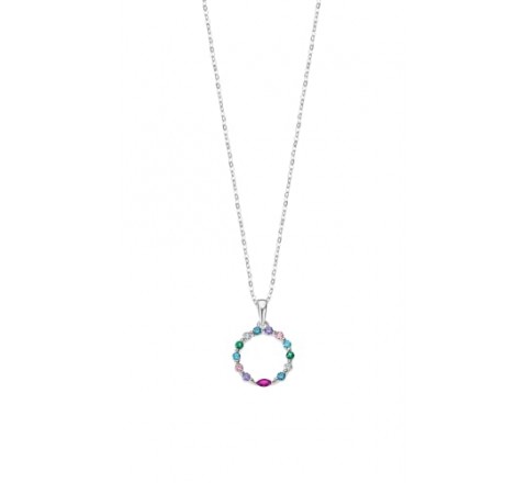 GARGANTILLA LOTUS PLATA REDONDO MULTICOLOR LP3246-1/1