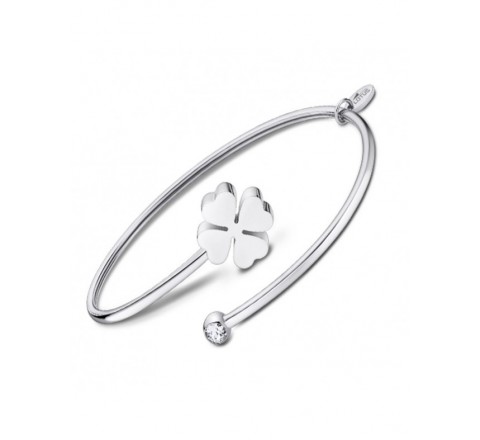 PULSERA LOTUS ACERO RIGIDA TREBOL LISO LS2169/2/5