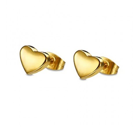 PENDIENTES LOTUS ACERO DORADO CORAZON LISO LS1930/4/2