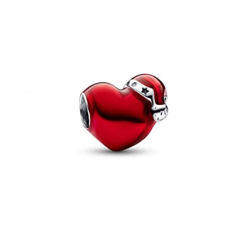 CHARM PANDORA PLATA CORAZON NAVIDE?O ROJO 792336C01