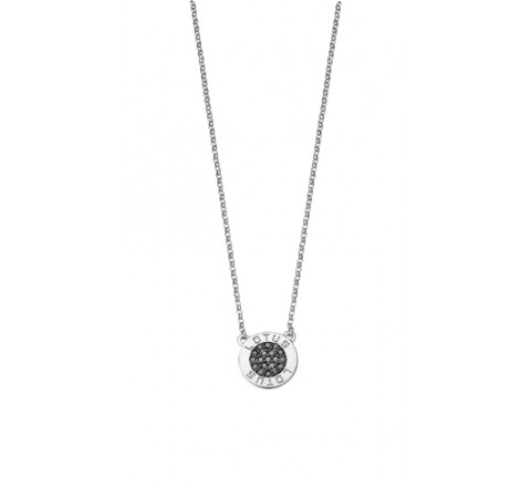 GARGANTILLA LOTUS PLATA CIRCONITAS NEGRAS LP1252-1/4