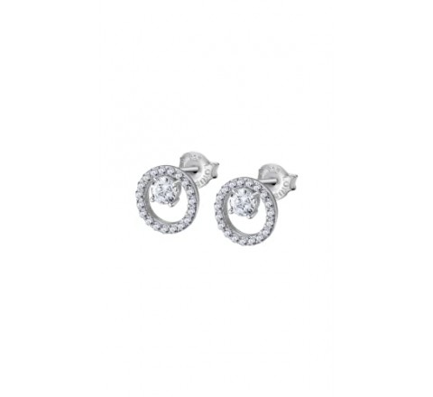 PENDIENTES LOTUS PLATA REDONDO CIRCONITAS LP3080-4/1
