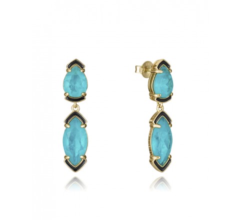PENDIENTES VICEROY PLATA DORADA PERLA VERDE 2304E100-52