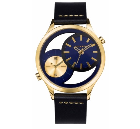 RELOJ VICEROY 471279-37 CORREA PIEL NEGRA CAJA DORADA