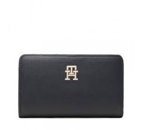 BILLETERA TOMMY HILFIGER AZUL LOGO DORADO AW0AW14643 DW6