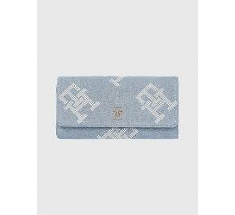 BILLETERA TOMMY HILFIGER VAQUERA LOGO DORADO AW0AW14747 1CD