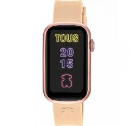 RELOJ TOUS SMART CAJA ALUMINIO ROSA CORREA NEGRA 200351092