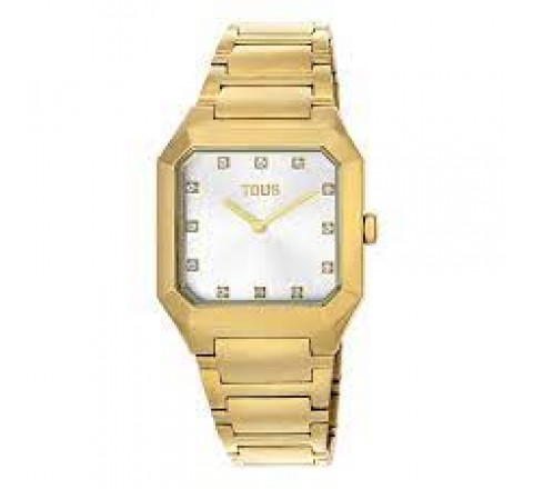 RELOJ TOUS CAJA Y ARMIS ACERO DORADO CUADRADO 200351051