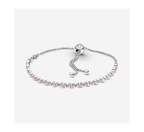 PULSERA PANDORA PLATA CIRCONITAS BLANCAS Y ROSAS 599377C02-1